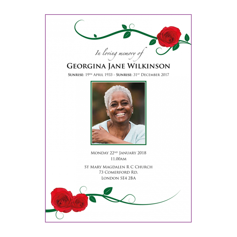 Rosebud | Funeral Order Of Service Booklets