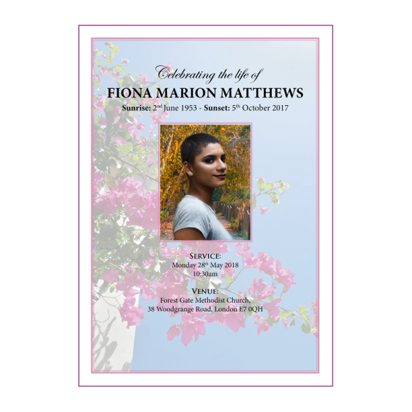Roses Funeral Order Of Service Booklets